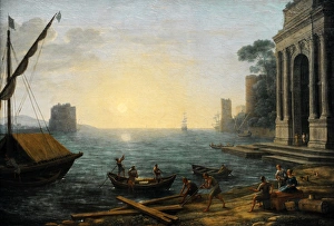 Seaport at sunrise, 1674, by Claude Lorrain (1600-1682) Seaport at sunrise, 1674, by Claude Lorrain (1600-1682)