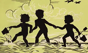 Children At The Beach Prints: At the Seaside