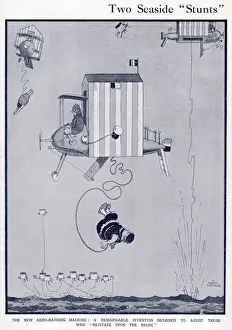 Two Seaside Stunts: The New Aero-Bathing Machine Print