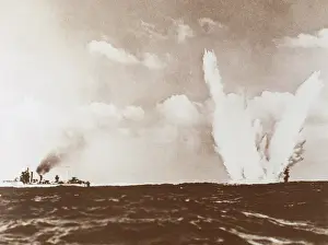 Black And White WW2 Images Prints: Second World War. Underwater mine explosion