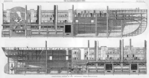 Isambard Kingdom Brunel Designs Prints: Section of Great Eastern