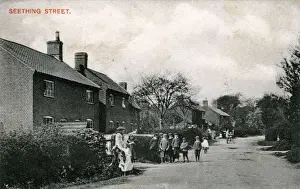 Prints of Seething Street, Seething, Norwich, near Mundham, Norfolk, England. Date: 1900s Norwich Prints: Seething Street, Norfolk Print, 1900s