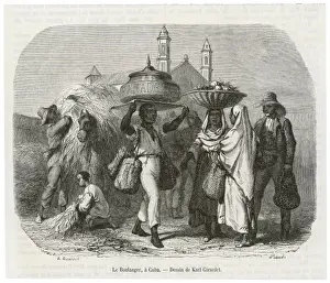 Print of a Cuban Baker Selling Bread