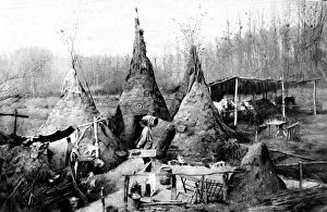 A Senegalese Village built by French artillerymen behind the fighting line A Senegalese Village built by French artillerymen behind the fighting line
