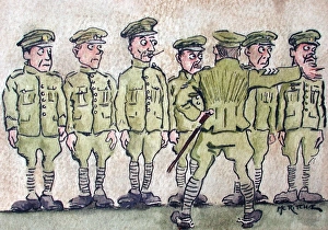 A Sergeant addressing a rank of soldiers A Sergeant addressing a rank of soldiers