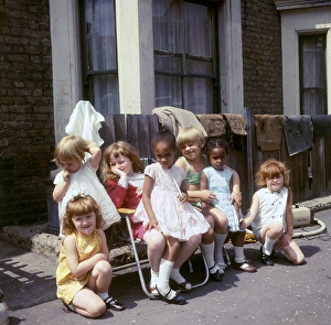 Seven girls on a Balham street, SW London Seven girls on a Balham street, SW London