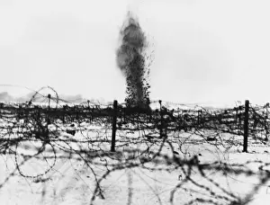 World War 1 Battlefield Prints: A shell explodes 1916