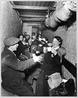 Sheltering Underground Print, Islington Woman Serves Tea