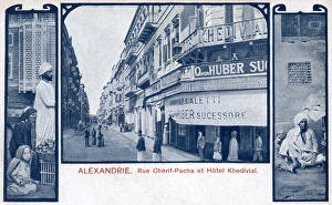 Sherif Pasha Street and Khedivial Hotel in Alexandria, Egypt Sherif Pasha Street and Khedivial Hotel in Alexandria, Egypt