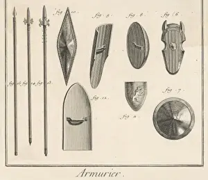 15th Century French Shields and Spears Print