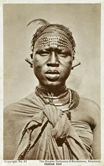 Shilluk Girl bearing extensive traditional scarfication Shilluk Girl bearing extensive traditional scarfication