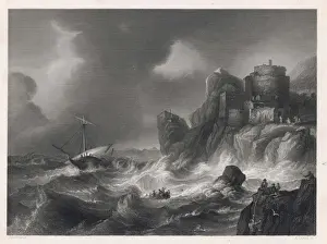 Vintage Nautical Prints: THE SHIPWRECK C17TH