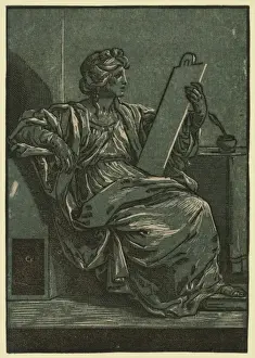 Chiaroscuro Art Prints: Sibyll holding a tablet