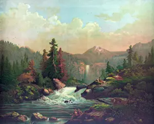 Vintage Mountain Scenery Prints: Sierra Nevada