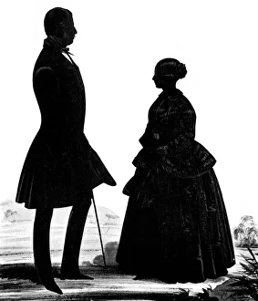 Silhouette portrait of Queen Victoria & Lord Melbourne Silhouette portrait of Queen Victoria & Lord Melbourne