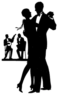 Silhouette of stylish couple dancing Silhouette of stylish couple dancing