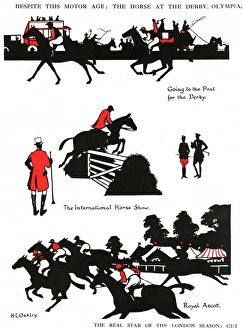 Silhouettes of horses in sporting activities Silhouettes of horses in sporting activities