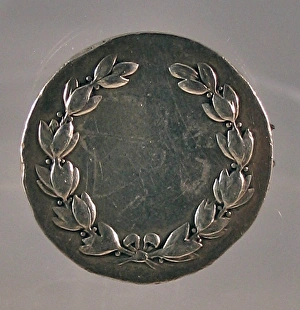 Silver award medal made into a brooch Silver award medal made into a brooch