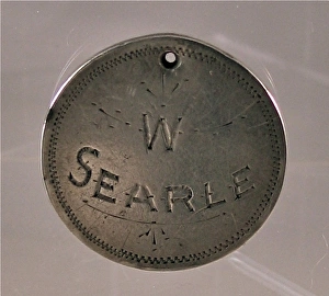 Silver medal engraved with two War Department arrows Silver medal engraved with two War Department arrows