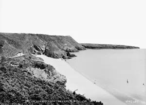 Early 1900s Irish Landscape Photography Prints: Silver Strand from the Cliffs, Wicklow