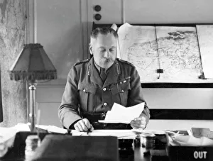 Sir Douglas Haig in his headquarter train, France Sir Douglas Haig in his headquarter train, France