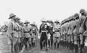 Sir J Byrne inspecting Nairobi Defence Force, East Africa Sir J Byrne inspecting Nairobi Defence Force, East Africa