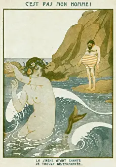 1921 Print of Siren Dismayed by a Luring Moment