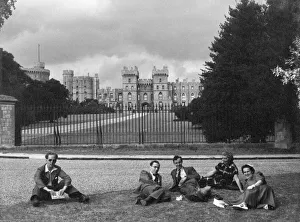Sitting on the grass - Long Walk - Windsor Castle, Berkshire Sitting on the grass - Long Walk - Windsor Castle, Berkshire