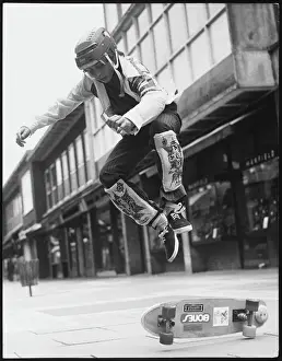 Skateboarder in Protective Gear Print