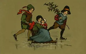 Family Fun In The Snow Prints: Skating and sledging
