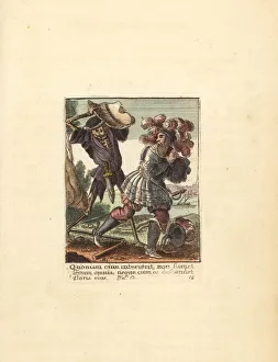 Skeleton of Death killing a Count with his own escutcheon Skeleton of Death killing a Count with his own escutcheon