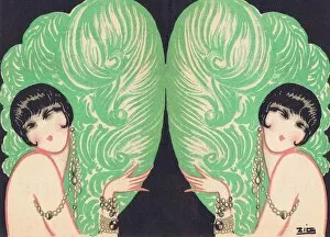 Art deco Collection: Sketch of the Dolly Sisters, Paris