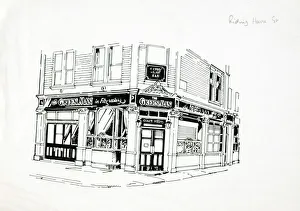 Sketch of Green Man PH, Marylebone, London Sketch of Green Man PH, Marylebone, London