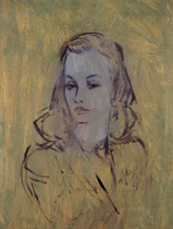 Sketch of a woman by David Wright, 1940s Sketch of a woman by David Wright, 1940s
