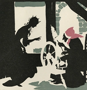 Sleeping Beauty pricks her finger by Arthur Rackham Sleeping Beauty pricks her finger by Arthur Rackham