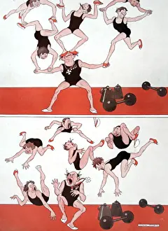 Acrobats Tumble in Sneeze Print