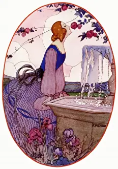 Spring Flowering Trees Prints: She Sniffs a Flower