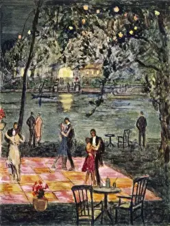 Maidenhead Thames Riverbank Dance Scene Print
