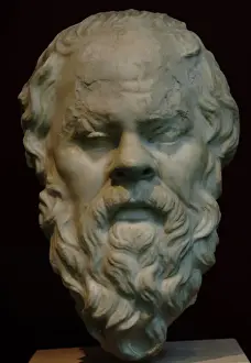 Sculpture Prints: Socrates Bust Print, 1st Century Pentelic Marble