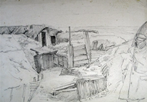 A soldier reading a letter in the trenches A soldier reading a letter in the trenches