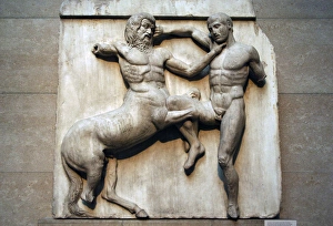 South metope XXXI. Parthenon marbles depicting part of the b South metope XXXI. Parthenon marbles depicting part of the b