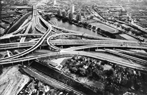 Related Prints: Spaghetti Junction Aerial View Print, Birmingham, 1970s