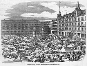 Christmas Eve Scene in Madrid Print, 1854