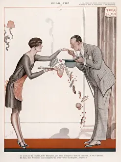 Overwhelmed Woman Prints: Spilling th Dinner