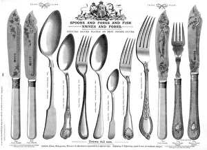 Spoons forks and fish knives Plate 220 For sale as Framed Prints