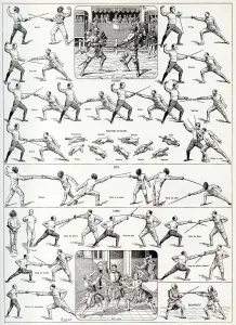 Fencing Positions Print, 1930