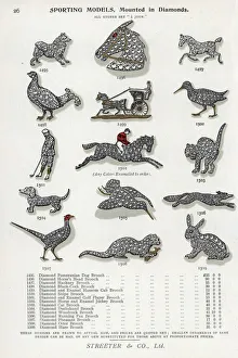 Sporting brooches mounted in diamonds: dog Sporting brooches mounted in diamonds: dog