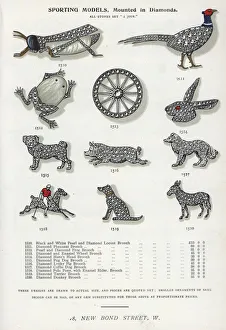 Sporting brooches mounted in diamonds: pug Sporting brooches mounted in diamonds: pug