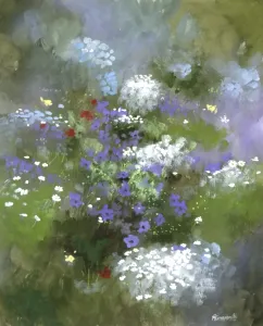 Spring Prints: Watercolour Print of Perennial Border Flowers