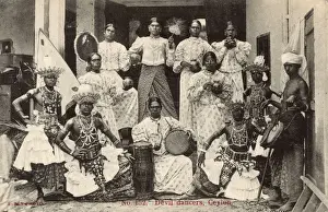 Prints of Sri Lanka - Devil Dancers. Date: circa 1910s Cultural Festivals And Tradition Prints: Sri Lanka - Devil Dancers Print, circa 1910s